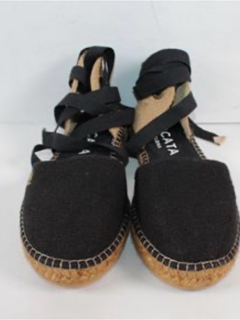 Zara Black Espadrille Lace-Up Sandals